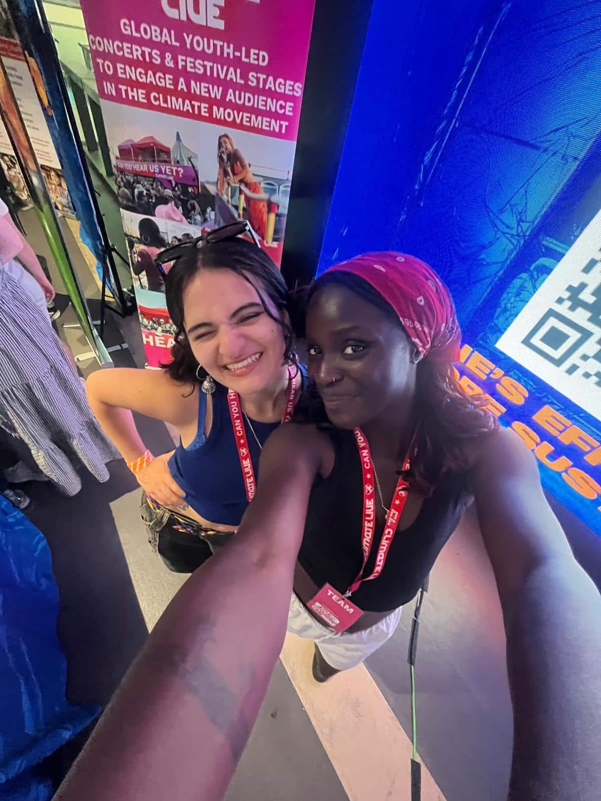 Two people taking a selfie