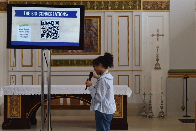 Someone delivering a presentation