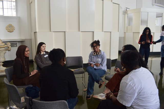 A group discussion with 5 people