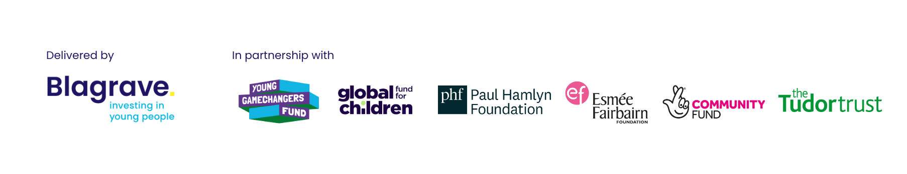 Logo lock up of a group of funders